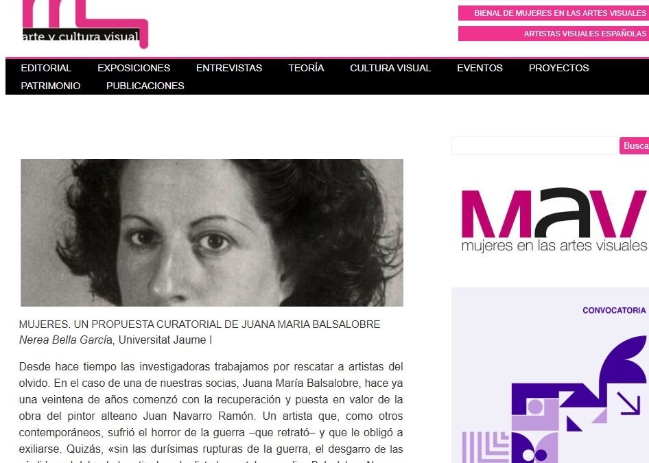 MUJERES. UN PROPUESTA CURATORIAL DE JUANA MARIA BALSALOBRE (Nerea Bella García. MAV – Mujeres en las Artes Visuales)